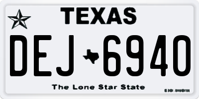 TX license plate DEJ6940
