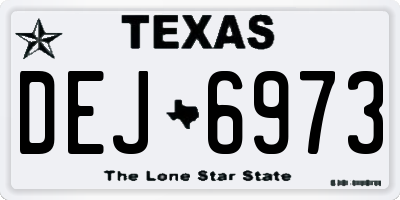 TX license plate DEJ6973
