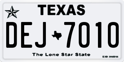 TX license plate DEJ7010