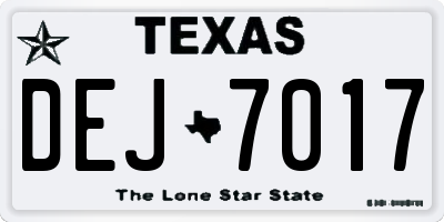 TX license plate DEJ7017