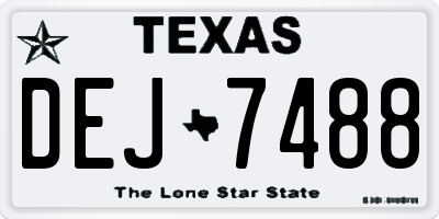 TX license plate DEJ7488