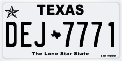 TX license plate DEJ7771