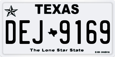 TX license plate DEJ9169