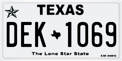 TX license plate DEK1069