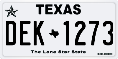 TX license plate DEK1273