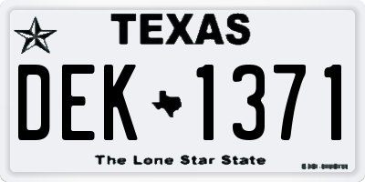 TX license plate DEK1371