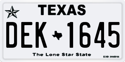 TX license plate DEK1645