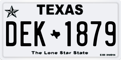 TX license plate DEK1879