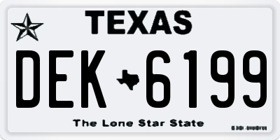 TX license plate DEK6199