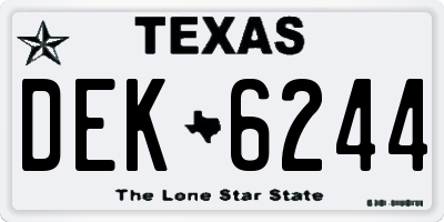 TX license plate DEK6244