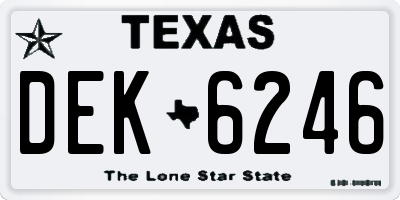 TX license plate DEK6246