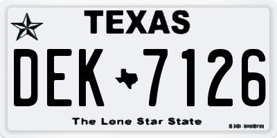 TX license plate DEK7126