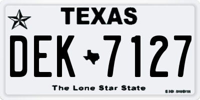 TX license plate DEK7127