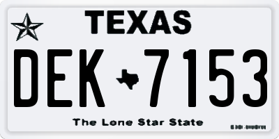 TX license plate DEK7153