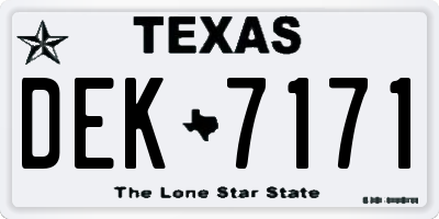 TX license plate DEK7171