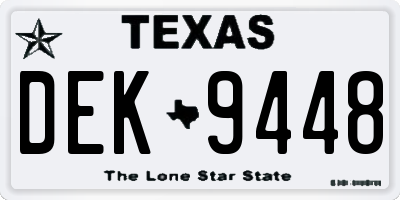 TX license plate DEK9448