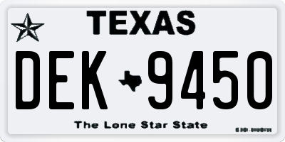 TX license plate DEK9450
