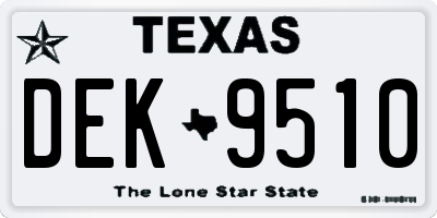 TX license plate DEK9510