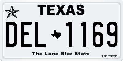 TX license plate DEL1169
