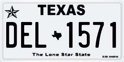 TX license plate DEL1571
