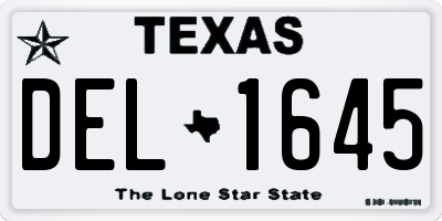 TX license plate DEL1645