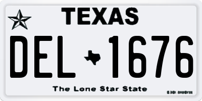 TX license plate DEL1676