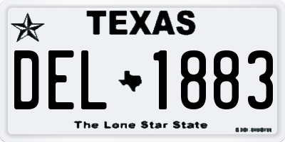 TX license plate DEL1883