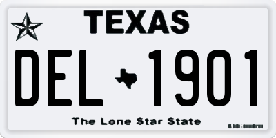 TX license plate DEL1901