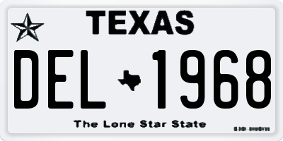 TX license plate DEL1968