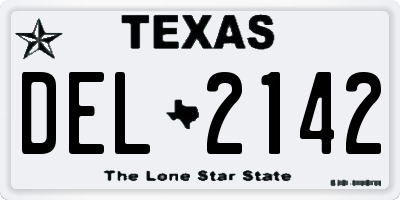 TX license plate DEL2142