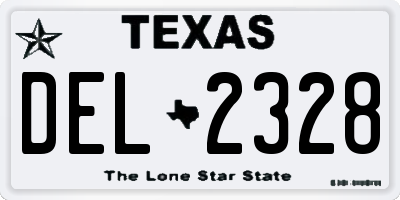 TX license plate DEL2328