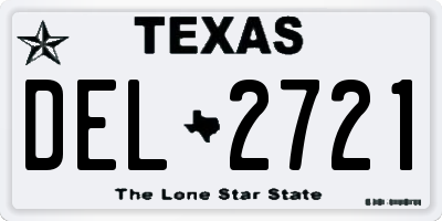 TX license plate DEL2721