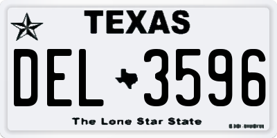 TX license plate DEL3596