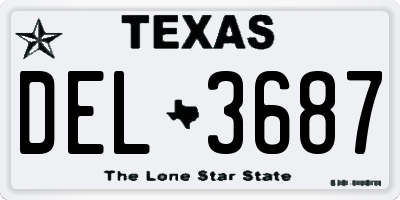 TX license plate DEL3687