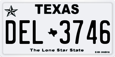 TX license plate DEL3746