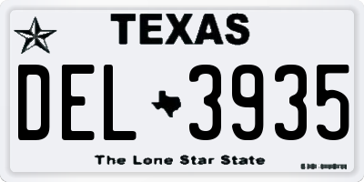 TX license plate DEL3935