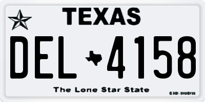 TX license plate DEL4158