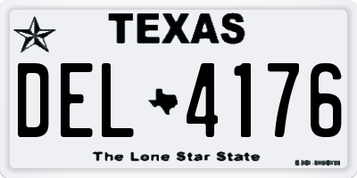 TX license plate DEL4176