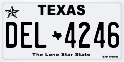 TX license plate DEL4246