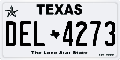 TX license plate DEL4273