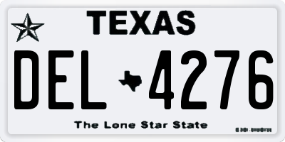 TX license plate DEL4276