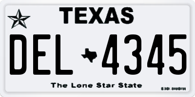 TX license plate DEL4345