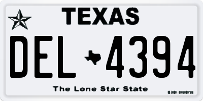 TX license plate DEL4394