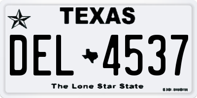 TX license plate DEL4537