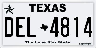 TX license plate DEL4814