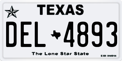 TX license plate DEL4893