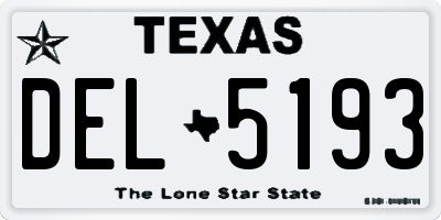 TX license plate DEL5193