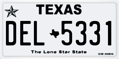TX license plate DEL5331