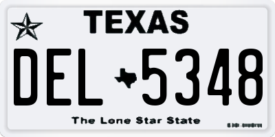 TX license plate DEL5348
