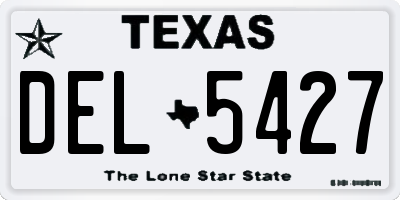 TX license plate DEL5427